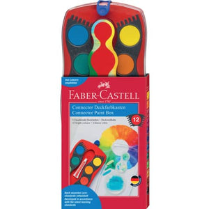 Farbkasten Connector 12 Farben Blau/Türkis oder Rot Faber-Castell