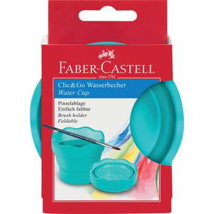 Wasserbecher Clic&Go Blau/Rot oder Türkis Faber-Castell