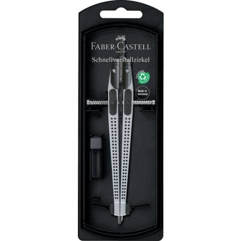 Zirkel Schnellverstellzirkel Grip Silber Faber-Castell