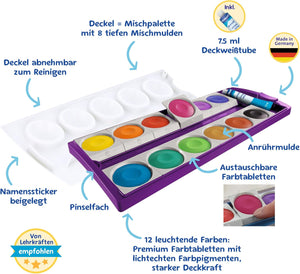 Farbkasten violett (12Farben mit Deckweiss) PELIKAN