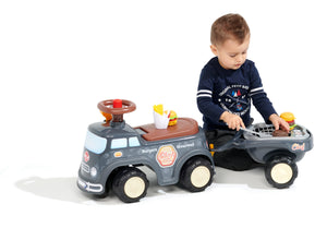 Food-Truck mit klappbarem Sitz, Lenkrad mit Hupe und Anhänger mit Accessoires