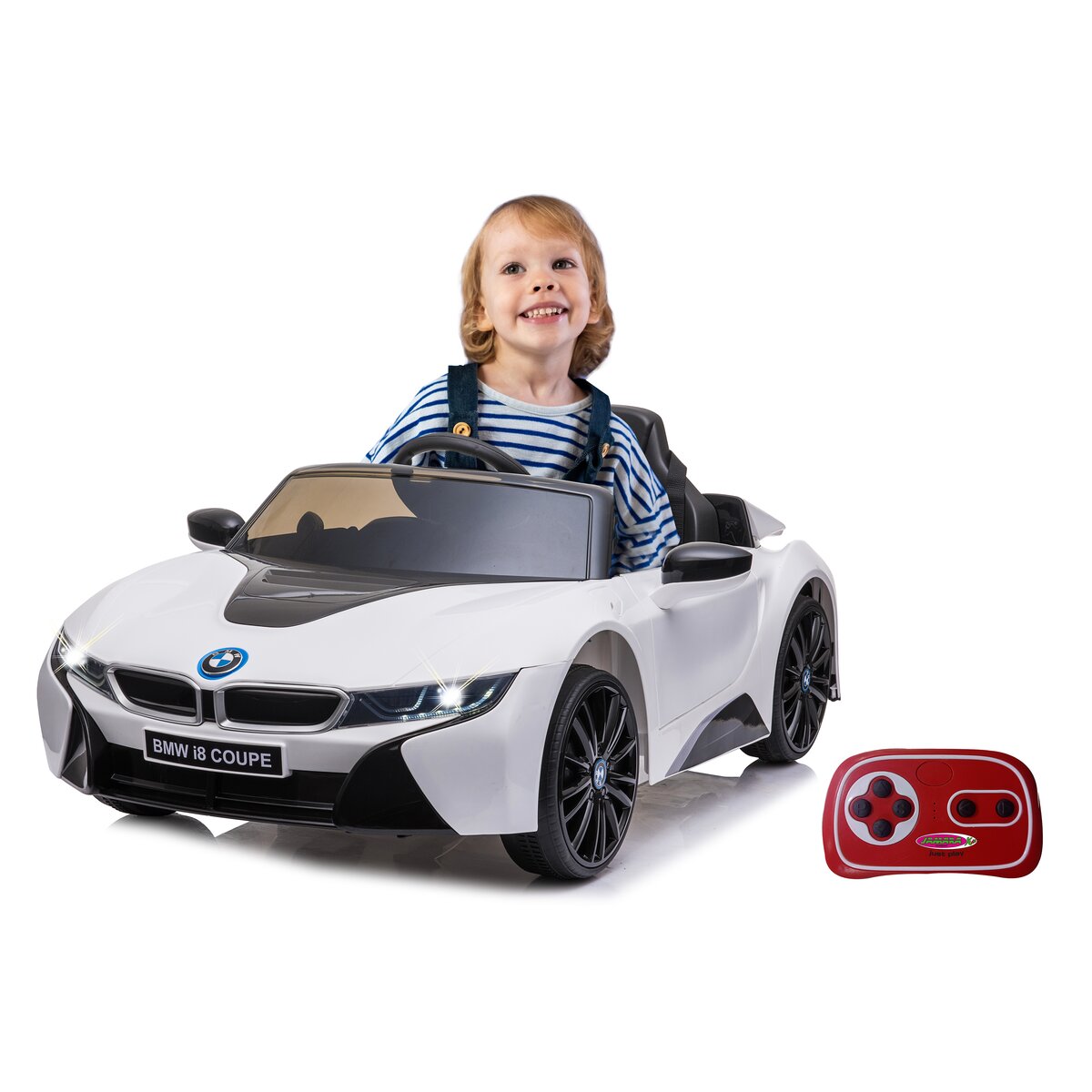Ride-on BMW I8 Coupe weiß 12V 2,4GHz - Traptreckerde