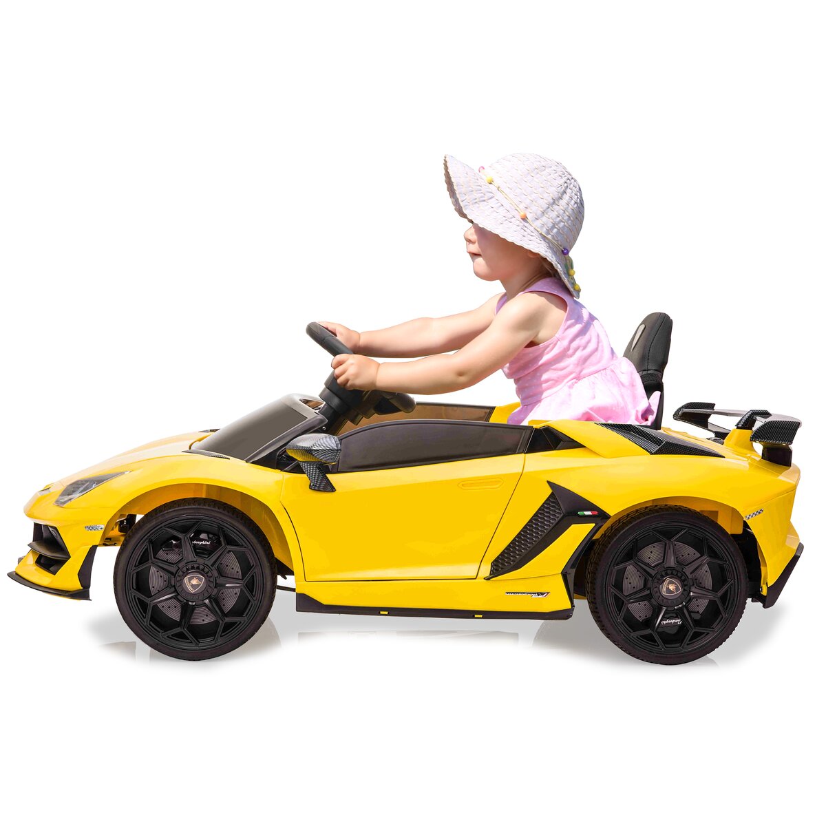 Ride-on Lamborghini Aventador SVJ gelb 12V 2,4GHz - Traptreckerde