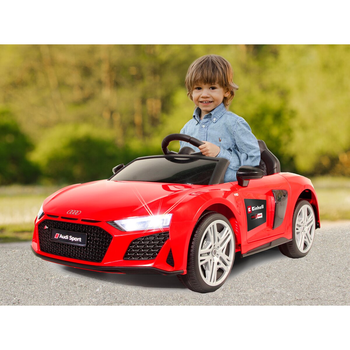 Ride-on Audi R8 Spyder 18V rot Einhell Power X-Change inkl. Starter Set - Traptreckerde