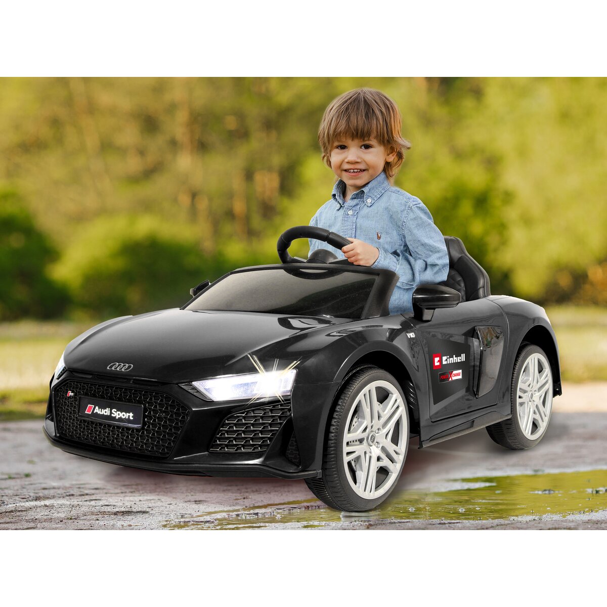 Ride-on Audi R8 Spyder 18V schwarz Einhell Power X-Change inkl. Starter Set - Traptreckerde