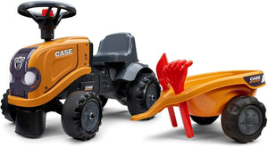 Lauftraktor Case mit Anhänger Schaufel und Rechen