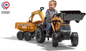 Falk - Baggerlader mit Pedalen Case CE mit Bagger und Kippanhänger