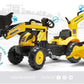 Falk 2076N Komatsu Tractopelle mit Pedalen und Bagger hinten und Anhänger
