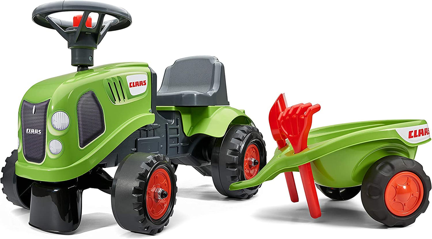 Lauftraktor Claas mit Anhänger Schaufel und Recheni