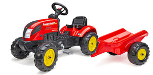 Falk Trettraktor Countr Farmer rot mit Anhänger