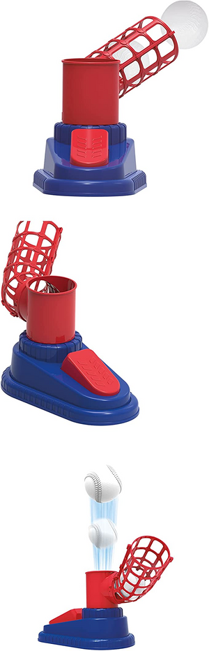 Toi-Toys Automatisches Baseball Set - mit Baseballschläger und 3 Basebälle - Ballspiel Sport Kinder Spielzeug für Outdoor, Garten, Park Kleinkinder Geschenk Geburtstag - ab 6 Jahre