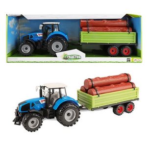 TRACTOR Traktor 20cm mt Auflieger+Baumstamm