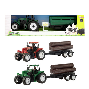 TRACTOR Traktor 17cm mit Anhänger Friktion 3-Var