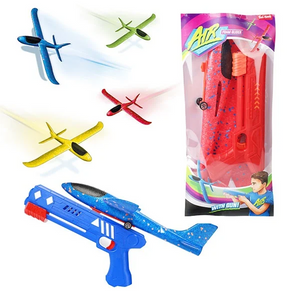 AIR Schaumstoff-Flugzeug mt Shooterpistole 4Var+