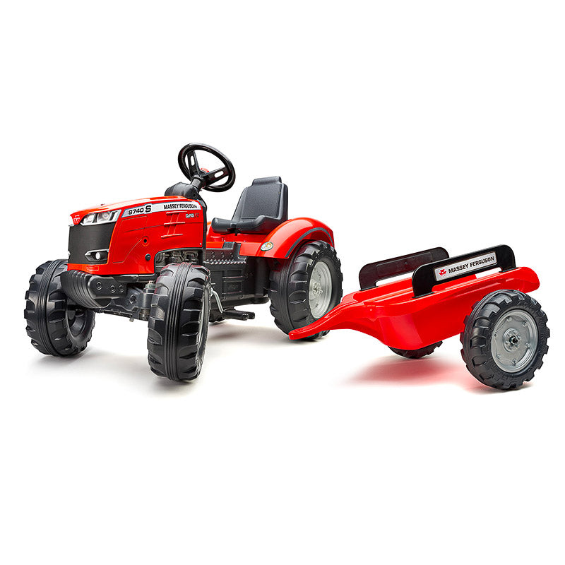 Falk Trettraktor Massey Ferguson S8740 rot mit Anhänger